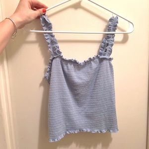 VICTORIA + SOPHIA | SCRUNCHED RUFFLE CROP TOP | NWOT